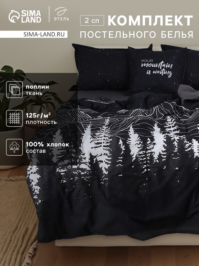 Постельное бельё 2-спальное «Этель. Полярная ночь», поплин - Фото 1