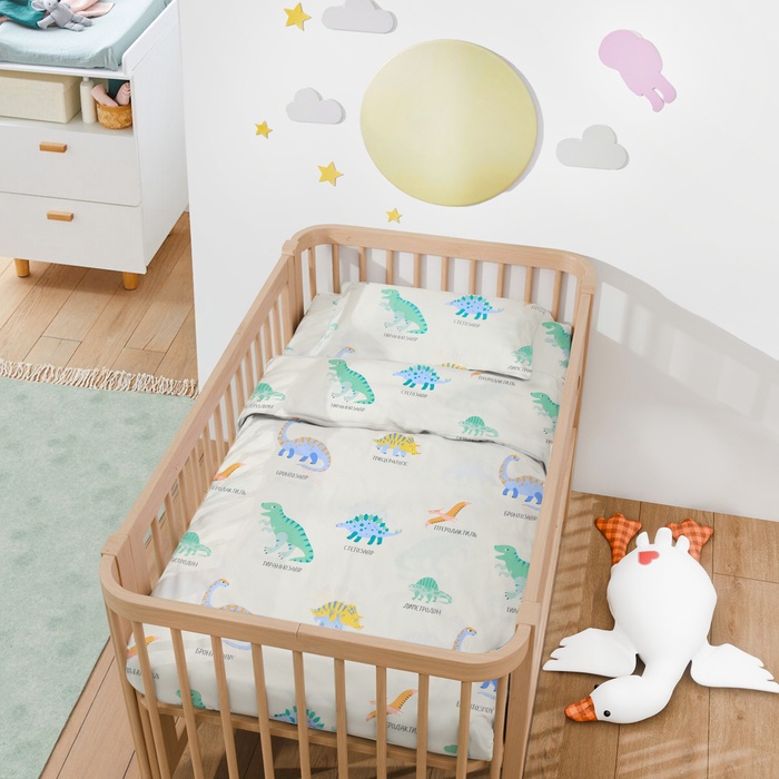 Постельное бельё ясельное «Крошка Я. Динозаврики», бязь - Фото 1