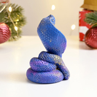 Фигурное мыло "Змея Кобра" синий с позолотой (комплект 2 шт) - фото 25503306