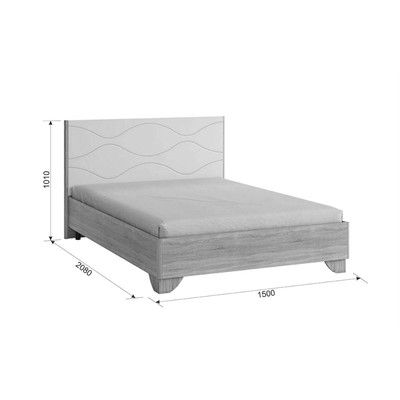 Спальный гарнитур «Зара К3», комплект 3 предмета, 2070×2750×1550 мм, цвет дуб сонома/белый