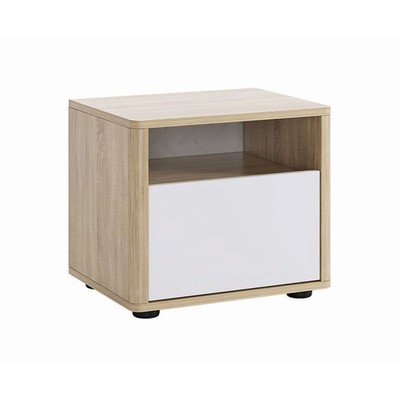 Тумба прикроватная «Зара», 450×400×390 мм, цвет дуб сонома/белый