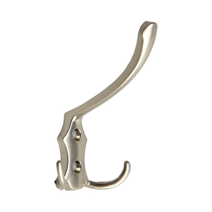 Крючок мебельный ТУНДРА TKT004, трехрожковый, матовый никель, 4 шт. TMP