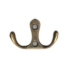 Крючок мебельный ТУНДРА TKd=005, двухрожковый, бронза, 5 шт. - Фото 3