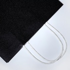 Пакет подарочный бумажный с глиттером чёрный, 21×11×27 см - Фото 3