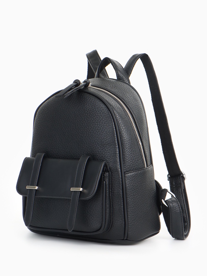 Рюкзак-мини женский на молнии, с карманом, размер 23×14×24 см, чёрный - Фото 1