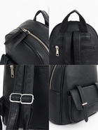 Рюкзак-мини женский на молнии, с карманом, размер 23×14×24 см, чёрный - Фото 2