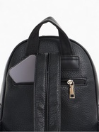 Рюкзак-мини женский на молнии, с карманом, размер 23×14×24 см, чёрный - Фото 5