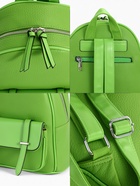 Рюкзак-мини женский на молнии, с карманом, размер 23×14×24 см, зелёный - Фото 2