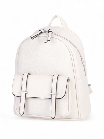 Рюкзак-мини женский на молнии, с карманом, размер 23×14×24 см, молочный