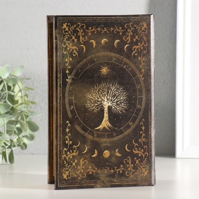 Шкатулка книга-сейф «Дерево жизни», дерево, искусственная кожа, объёмное тиснение, 21×13×5 см