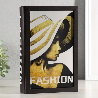 Шкатулка книга - сейф «Девушка в шляпке», дерево, искусственная кожа, зеркало, 24×16×5 см