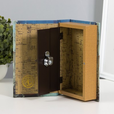 Шкатулка книга-сейф «Венеция», дерево, искусственная кожа, 21×13×5 см