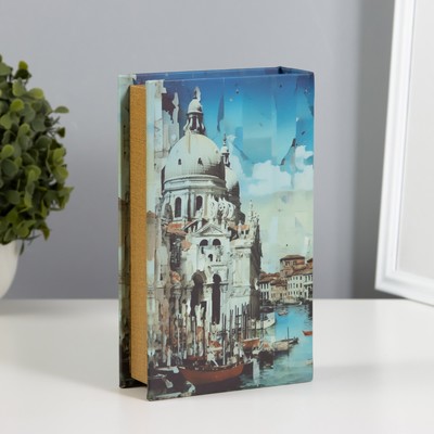 Шкатулка книга-сейф «Венеция», дерево, искусственная кожа, 21×13×5 см