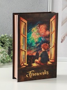 Шкатулка - книга световая «Малыш и кот наблюдают за салютом», 28×19×6 см - Фото 4