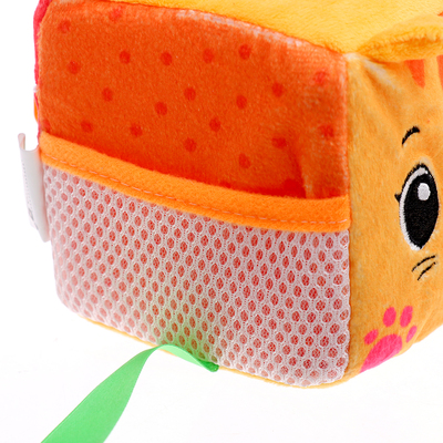 Развивающая игрушка «Кубик: Котик», с прорезывателем для зубов, шуршит и звенит