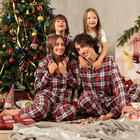 Пижама новогодняя детская: рубашка, брюки, KAFTAN: Christmas time, бело-красная, рост 110-116 см - Фото 1