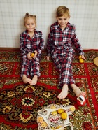 Пижама новогодняя детская: рубашка, брюки, KAFTAN: Christmas time, бело-красная, рост 122-128 см - Фото 7
