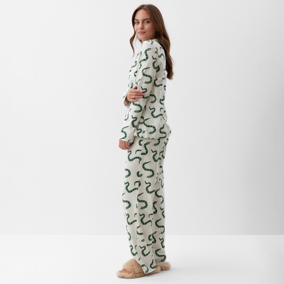 Пижама новогодняя женская (рубашка и брюки) KAFTAN «Змеи» размер 40-42