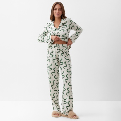 Пижама новогодняя женская (рубашка и брюки) KAFTAN «Змеи» размер 40-42