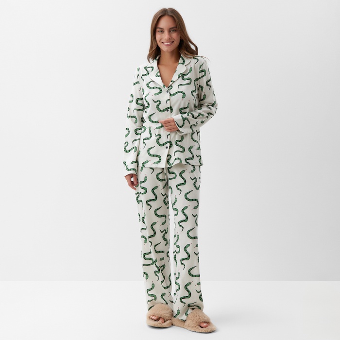 Пижама новогодняя женская (рубашка и брюки) KAFTAN «Змеи» размер 44-46