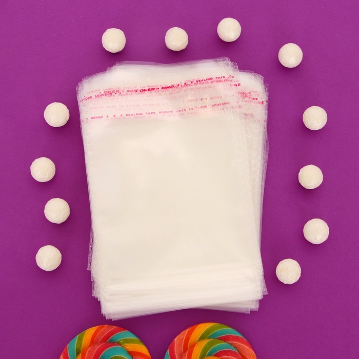 

Пакет БОПП с клеевым клапаном 10 х 10/4 см, 25 мкм