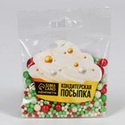 Посыпка кондитерская мягкая с блеском: зеленая, красная, изумруд, серебро, 25 г - Фото 2