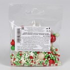 Посыпка кондитерская мягкая с блеском: зеленая, красная, изумруд, серебро, 25 г - Фото 3