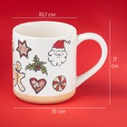 Кружка новогодняя Доляна Sweet Treats, 650 мл, 15×10×11 см, керамика, белая - Фото 2