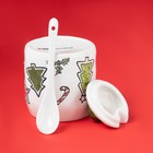 Сахарница новогодняя Доляна Sweet Treats, 270 мл, 8.1×10.6 см, керамика, белая - Фото 3