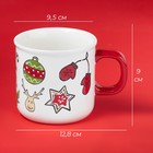 Новогодняя кружка Доляна Sweet Treats, 360 мл, 12.8×9.5×9 см, керамика, белая - Фото 2