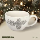 Кружка новогодняя Доляна Snow cones, 370 мл, 14.5×10.8×7.2 см, керамика, белая - Фото 1