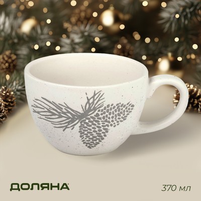 Кружка новогодняя Доляна Snow cones, 370 мл, 14.5×10.8×7.2 см, керамика, белая