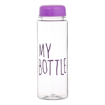 Бутылка для воды My bottle, 500 мл, 19.5×6 см, чехол в комплекте, фиолетовая