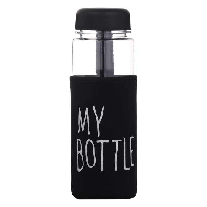 Бутылка для воды My bottle, 500 мл, 19.5×6 см, чехол в комплекте, черная - Фото 1
