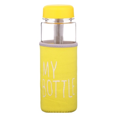 Бутылка для воды My bottle, 500 мл, 19.5×6 см, чехол в комплекте, желтая