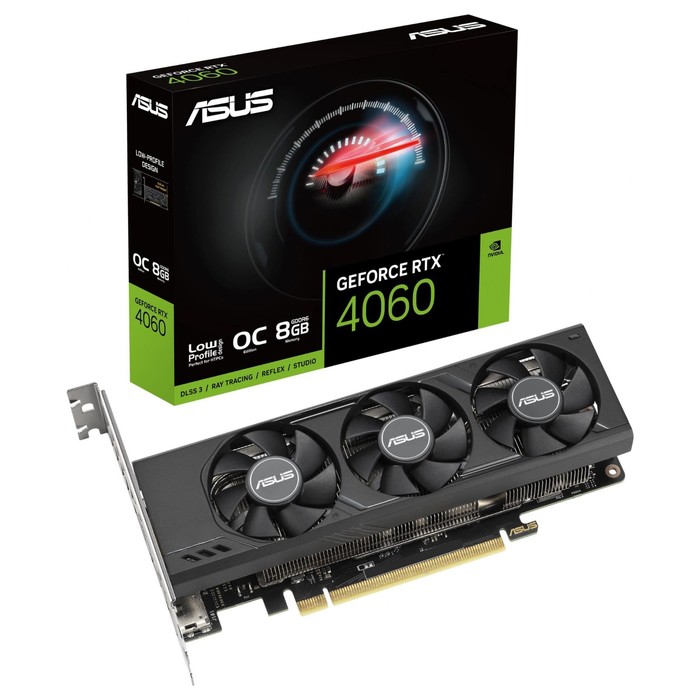 Видеокарта Asus PCI-E 4.0 RTX4060-O8G-LP-BRK NVIDIA GeForce RTX 4060 8Gb 128bit GDDR6 2490/   107745 - фото 51656375