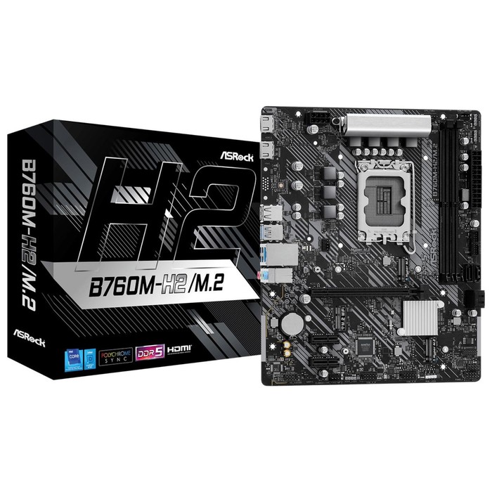 Материнская плата Asrock B760M-H2/M.2 Soc-1700 Intel B760 2xDDR5 mATX AC`97 8ch(7.1) 2.5Gg   1077453 - фото 51664106