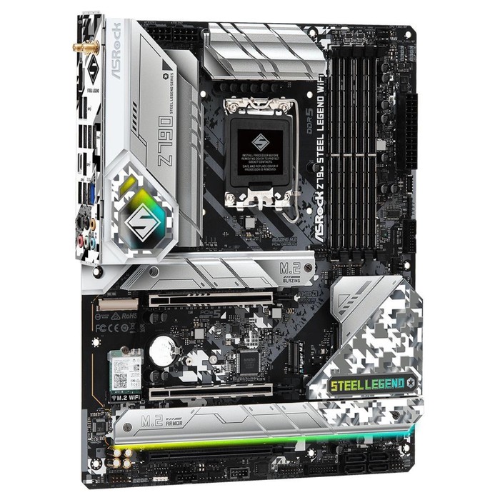 Материнская плата Asrock Z790 STEEL LEGEND WIFI Soc-1700 Intel Z790 4xDDR5 ATX AC`97 8ch(7.   107745 - фото 51656462