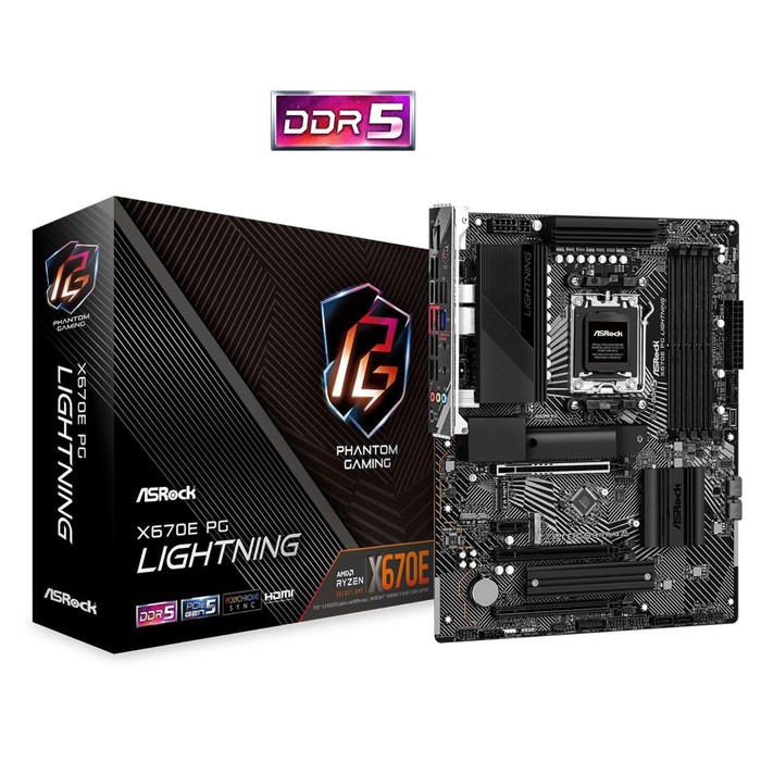 Материнская плата Asrock X670E PG LIGHTNING SocketAM5 AMD X670 4xDDR5 ATX AC`97 8ch(7.1) 2.   107745 - фото 51656489