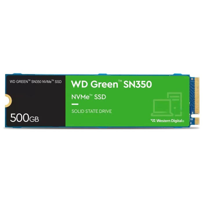 Накопитель SSD WD S PCIe 3.0 x4 500GB WDS500G2G0C Green SN350 M.2 2280 - Фото 1