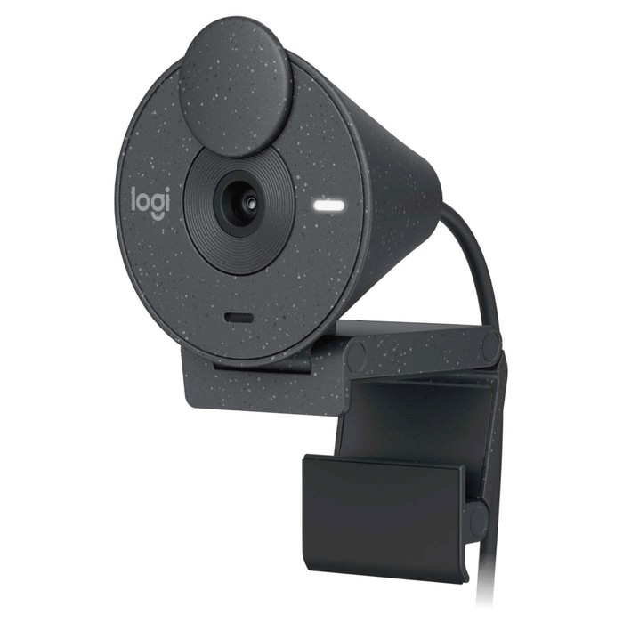 Камера Web Logitech HD Webcam Brio 300 серый 2Mpix (1920x1080) USB Type-C с микрофоном (960   107748 - фото 51657481