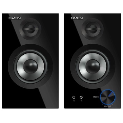 Колонки Sven SPS-621, формат акустики 2.0, 28 Вт, Bluetooth, МДФ, от сети, чёрные