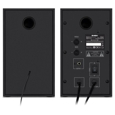 Колонки Sven SPS-621, формат акустики 2.0, 28 Вт, Bluetooth, МДФ, от сети, чёрные