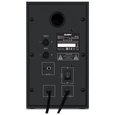 Колонки Sven SPS-621, формат акустики 2.0, 28 Вт, Bluetooth, МДФ, от сети, чёрные