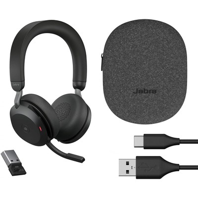 Наушники с микрофоном Jabra Evolve2 75, Link380a MS, накладные, чёрные, BT/Radio, стерео