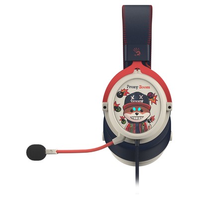 Наушники с микрофоном A4Tech Bloody M595 Proxy Boom оголовье, USB, 2.3 м, мониторные, 2.3 м, с рисунком