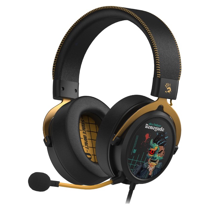 Наушники с микрофоном A4Tech Bloody M595 Renegade черный/рисунок 2.3м мониторные USB оголов   107749 - Фото 1