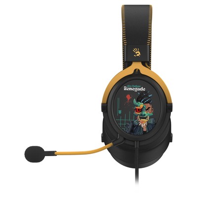 Наушники с микрофоном A4Tech Bloody M595 Renegade, оголовье, USB, 2.3 м, мониторные, 2.3 м, с рисунком