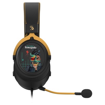 Наушники с микрофоном A4Tech Bloody M595 Renegade, оголовье, USB, 2.3 м, мониторные, 2.3 м, с рисунком