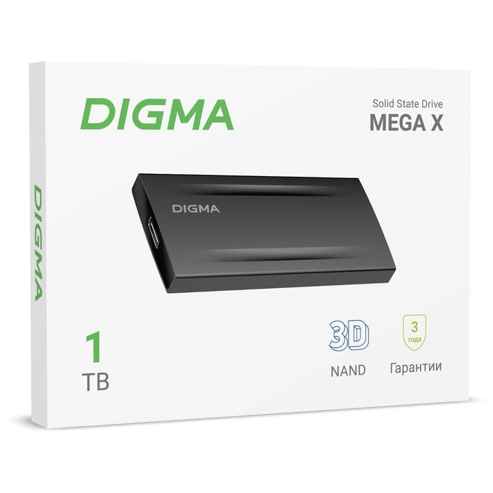 Накопитель SSD Digma USB3.2 1TB DGSM8001T2MGG MEGA X 1.8" темно-серый - фото 51657960